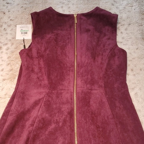 NWT Calvin Klein Plum Faux Suede Heavier Sheath Dress Size 8