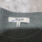 Madewell Grey Tinted Green Slouchy Wide Neck Sweater Scooped Bottom Size S