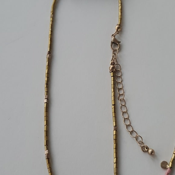 NWT Universal Thread Long Gold and Accent Beaded Ajustable Necklace