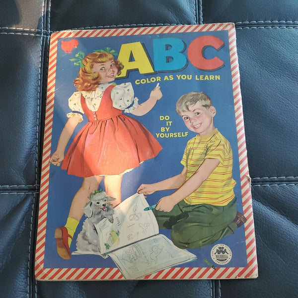 1959 ABC Color As You Learn Coloring Book Merrill Company 1585 Ages 4 to 8