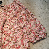 NWT Ana & Kate Pink and White Paisley Print Long Floral Peasant Blouse Size M