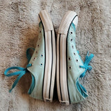 Converse All Star Sea Foam Green and White Tied Rubber Toe Fashion Sneakers Sz 7