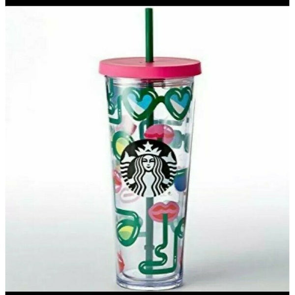 Starbucks Crazy Straws Sunglasses Lips Barbie Pink Venti