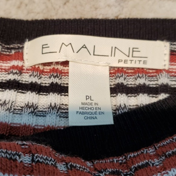 NWT Emaline Horizontal Striped Petite Slim Sweater Size LP