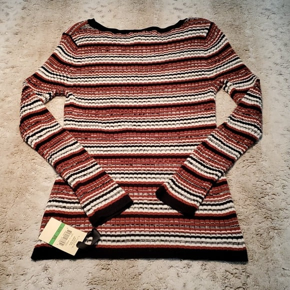 NWT Emaline Horizontal Striped Petite Slim Sweater Size LP