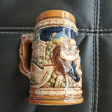 Vintage Trimont Ware Beer Stein Mug Made in Japan German Writing Men Drinking