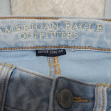 American Eagle Light Wash Super Stretch Blue Jegging Jeans Size 0