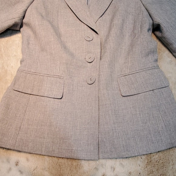 Evan Picone 3 Button Gray and Blue Dress Blazer Size 4