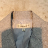 Evan Picone 3 Button Gray and Blue Dress Blazer Size 4