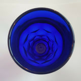 Vintage COBALT BLUE GLASS GOBLET Chalice BY DALZELL VIKING HANDMADE 5.5 x 4 Inch