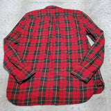 Lauren Ralph Lauren Plaid Red Flannel Print Top Size S