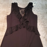 NWT Miss Selfridge Black Cross Ruffle LBD Dress Size 0