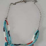 Boutique Silver Tone Beaded Accent Multi Strand Necklace