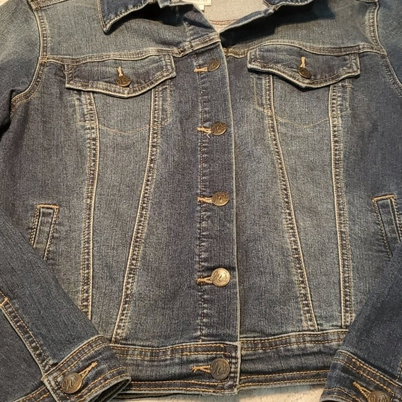 DressBarn Medium Wash Blue Denim Jean Jacket Size M