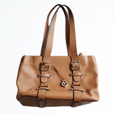 Brighton Collection Large Tan Latte Leather Shoulder Bag D244752 w Bag Charm