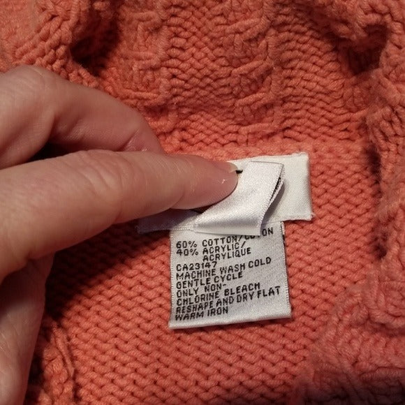 Talbots Heavier Weight Light Orange Cardigan Size M