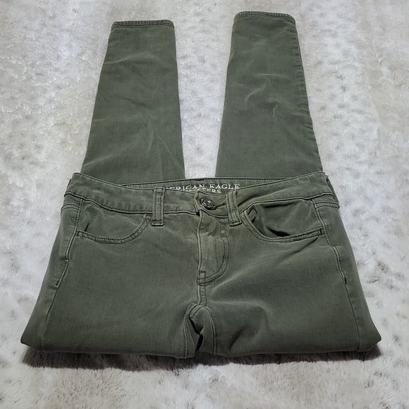 American Eagle Olive Green 360 Super Stretch Jegging Jeans Size 2