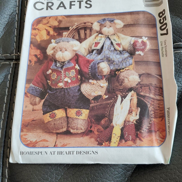 8507 UNCUT McCalls Vintage Sewing Pattern Craft 14" Honey Bee Mine Bears OOP SEW