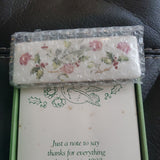 VTG 1980 AVON HAPPY HOLIDAYS CERAMIC NOTEPAD HOLDER W/PKG SEALED NOTEPAD NOS