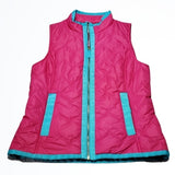 Vineyard Vines Pink Blue Quilted Down Puffer Vest Size XS