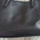 Coach City Saffiano Medium Sized Black Leather Tote Shoulder Bag Purse