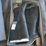 NWT Universal Thread Davina Heeled Faux Leather Riding Boot Black