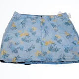 NWT Christopher & Banks Blue Denim Floral Print Skort Size 24W