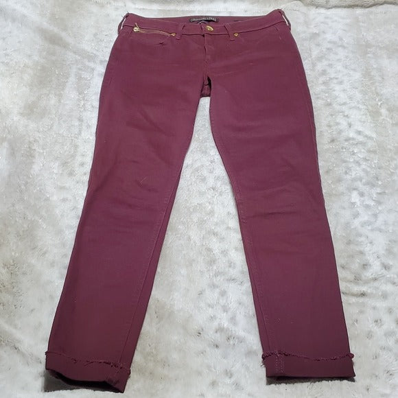 Abercrombie & Fitch Signature Cotton Maroon Super Skinny Jean Size 25