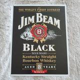 Jim Beam Black Bourbon Whiskey Metal Tin Display Sign Sized 16 x 12.5