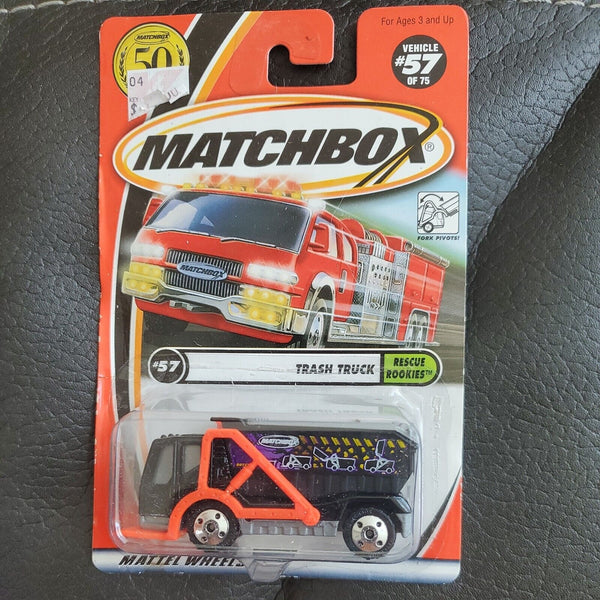 Matchbox 2001 Trash Truck Black Diecast Rescue Rookies #57 of 75 95249 New