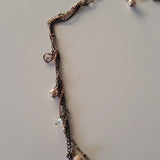 Express Three Tiered and Metaled Cascading Layered Necklace