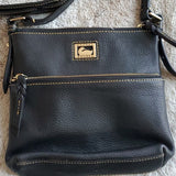 Dooney & Bourke Black Pebbled Leather Medium Sized Crossbody Purse Bag