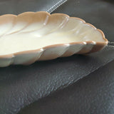 Vintage Frankoma Pottery #225 Leaf Serving Dish Desert Gold 9" Rust Brown