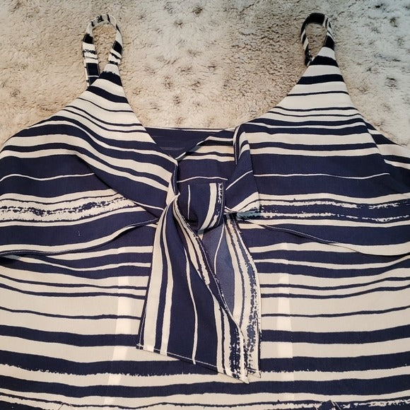 Cabi Blue and White Horizontal Stripe Dress Size XS