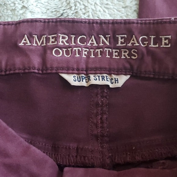 American Eagle Soft Maroon Super Stretch Mid Rise Extreme Legging Pants Size 2