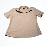 Lands' End Crisp Dark Beige Button Down Shirt Size M