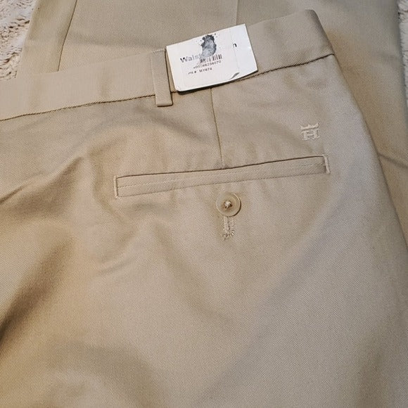 NWT Haggar Classic Flat Front Khaki Chino Pant Size 40x30