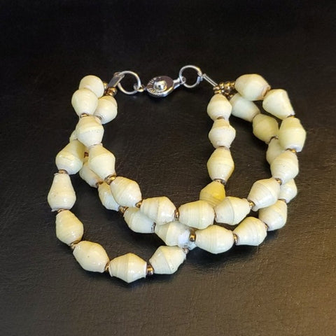 Boutique Light Yellow 3 Strand Wooden Bracelet