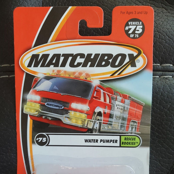 Matchbox 2002 Carded #75 Water Pumper Fire Truck 1/64 Diecast Mint on Card 2002