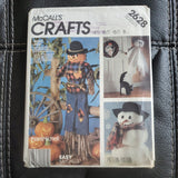 CRAFTS UNCUT MCCALLS 2628 Sewing Pattern FALL HALLOWEEN SNOWMAN GHOST HOME DECOR