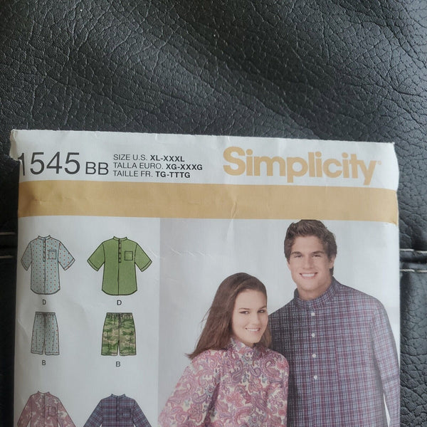 Simplicity 1545 - Women’s & Men’s Pants - Sewing Pattern - Sizes XL - XXXL