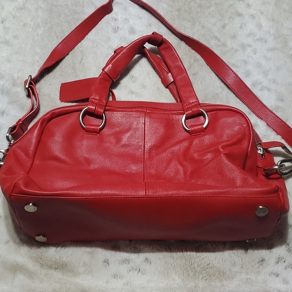 Calvin Klein Red Leather Studded Shoulder Hand Bag