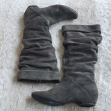 Kenneth Cole Reaction Grey Slouchy Suede Leather Bard Tender Boots Size 7.5M