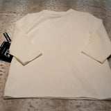 NWT Onque Casual Textured Cream Top w Gold Sequin Design Size XL