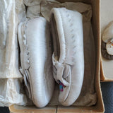 Vintage Inuit White Leather Infant Baby Moccasins with Beads Ties Doll Set 1928