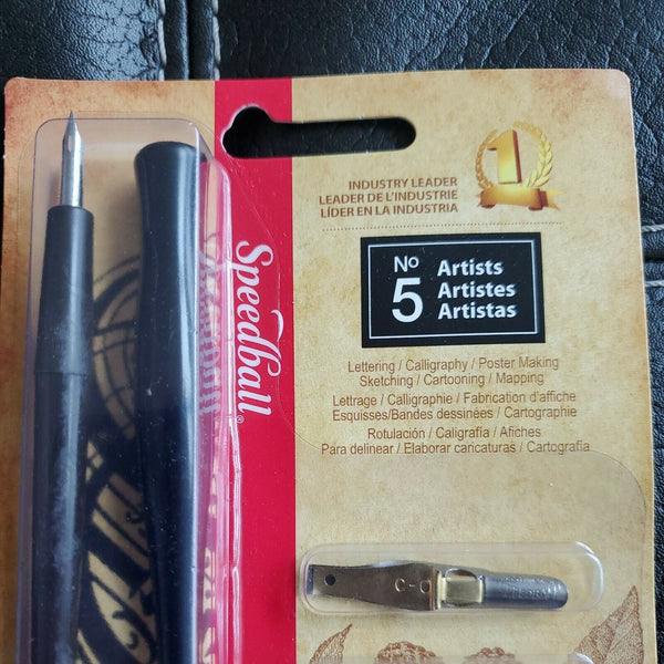 Speedball No. 5 Artists Pen Set - 2 Penholders w/ 6 Nibs, 3 Pen Tips