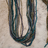 Verona Long Multi Threaded Blue Shade Necklace