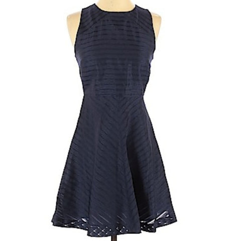 Banana Republic Navy Striped Sheath Dress Size 8P