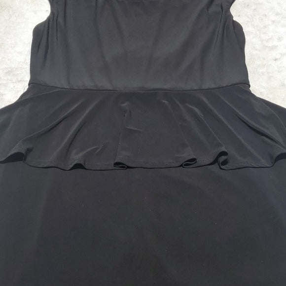 Ronni Nicole Stretchy Peplum Waisted Knee Length Black Sleeveless Dress Size 10