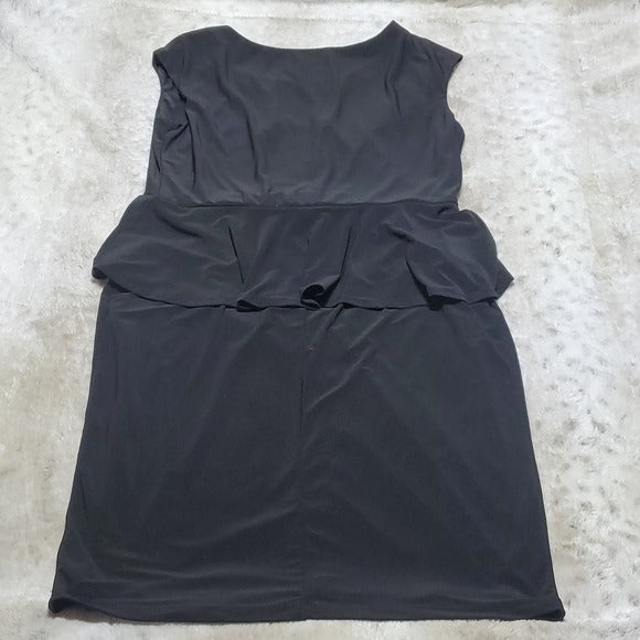 Ronni Nicole Stretchy Peplum Waisted Knee Length Black Sleeveless Dress Size 10